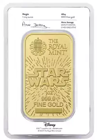 Złota sztabka 1 uncja Star Wars Light Side The Royal Mint 2024